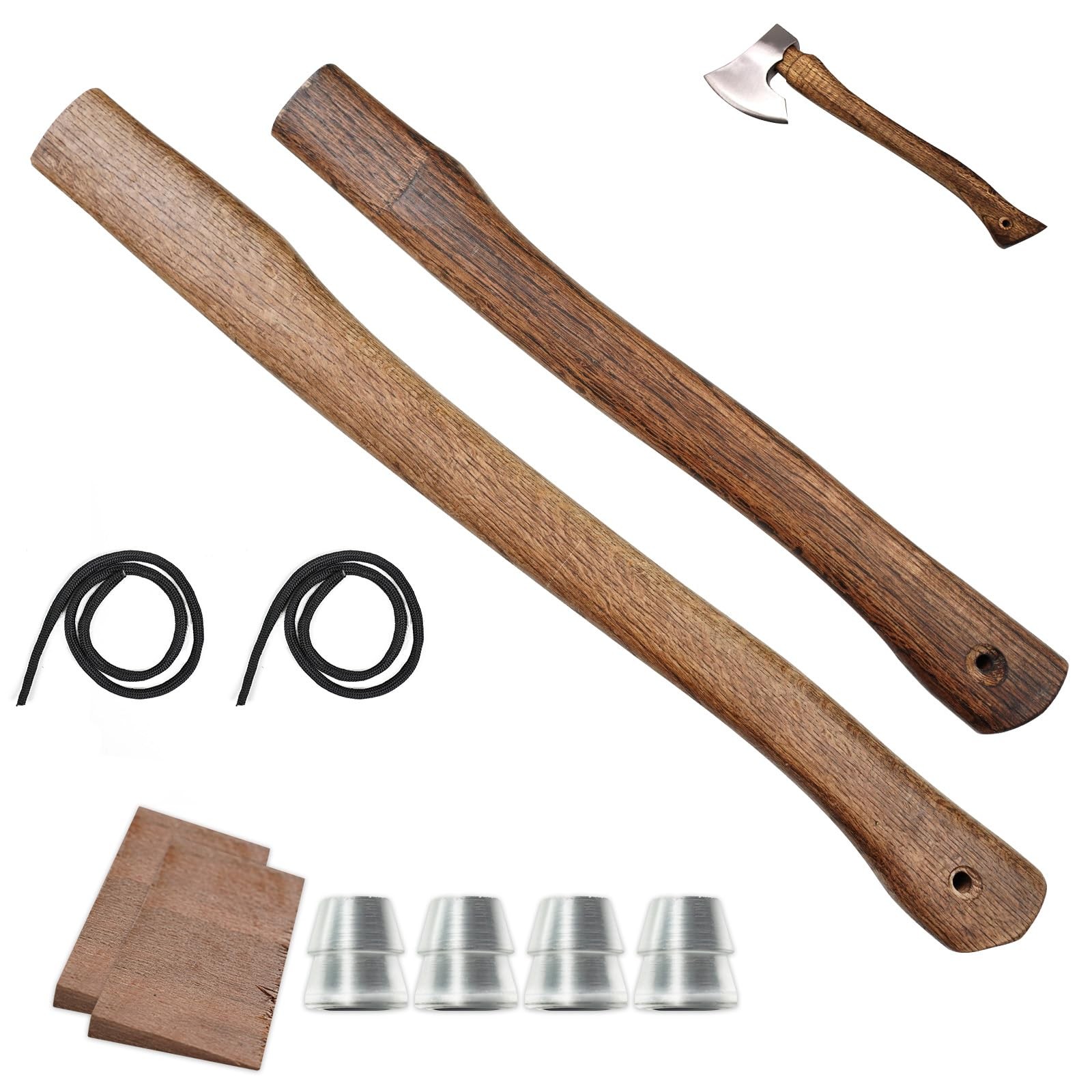 XQSL 2-Pack Wood Axe Handle Replacement 17" & 23.6" Hatchet Pick Handles