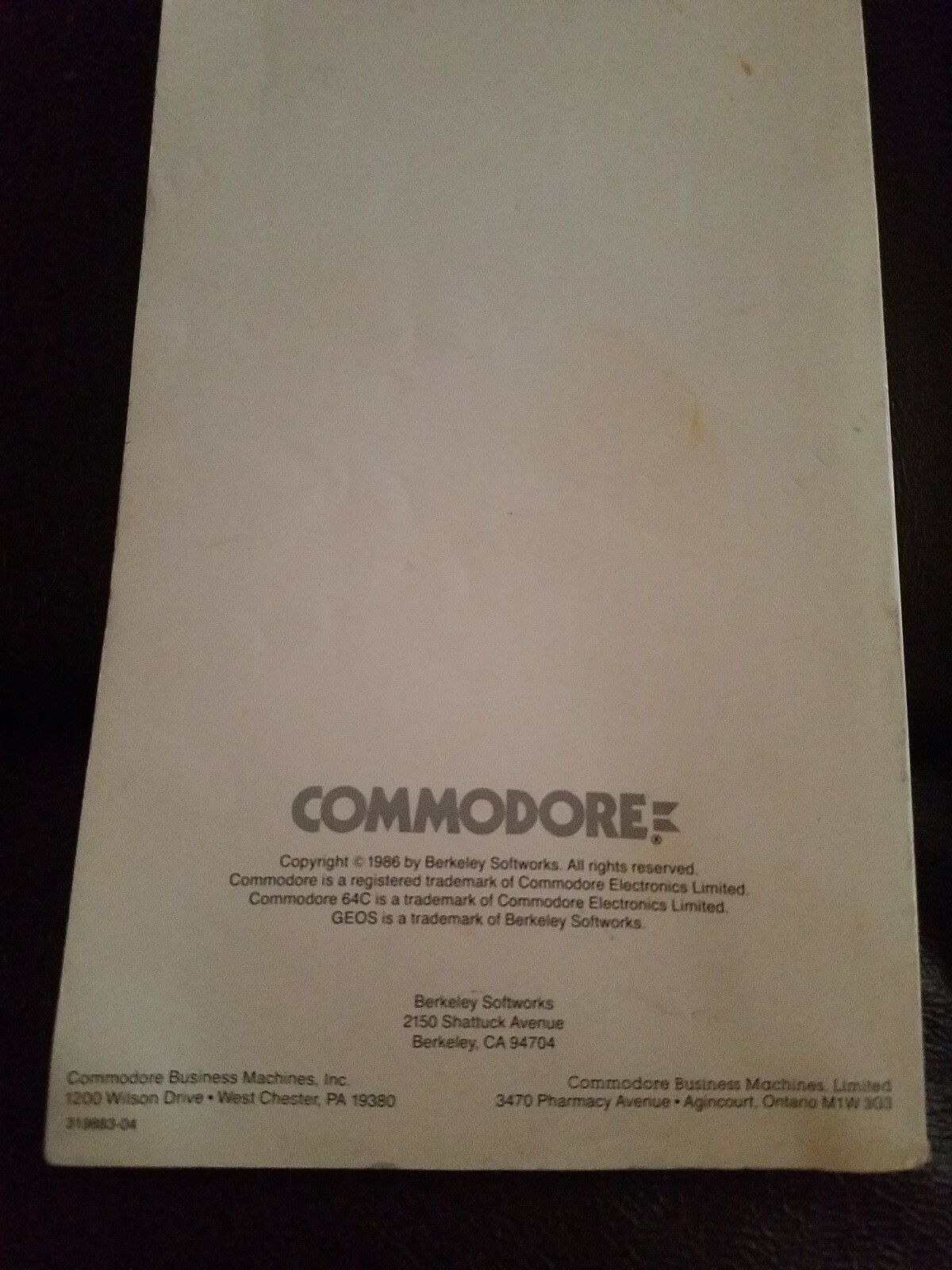 Vintage Commodore 64C PC, Personal Computer GEOS User's Guide 1986 Version 1.2