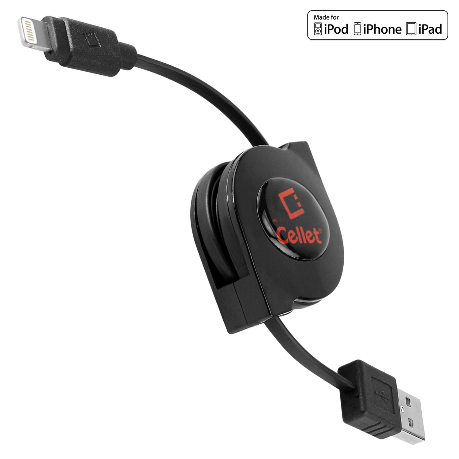 Cellet Retractable Apple MFi Certified Lightning Charging / Data Cable
