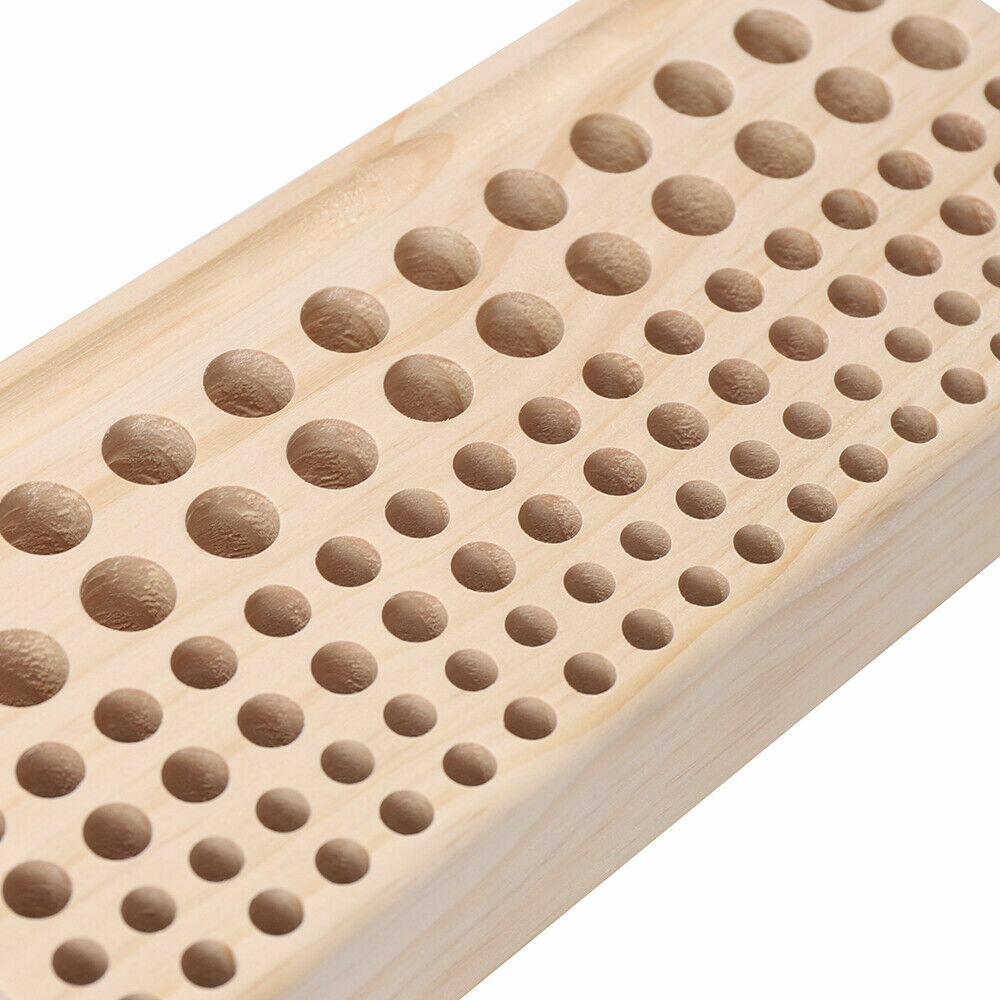 98 Holes Leather DIY Craft Wood Tool Rack, Wooden Stamp Storage Holder Organizer