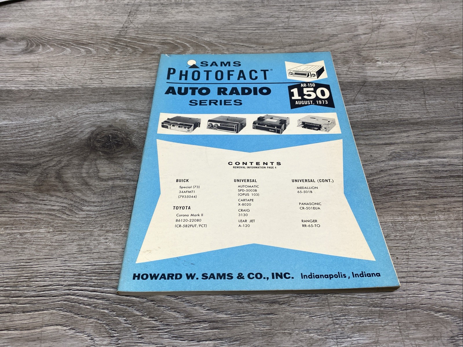 Sams Photofact Auto Radio Service Data Series Repair Magazine # AR-150