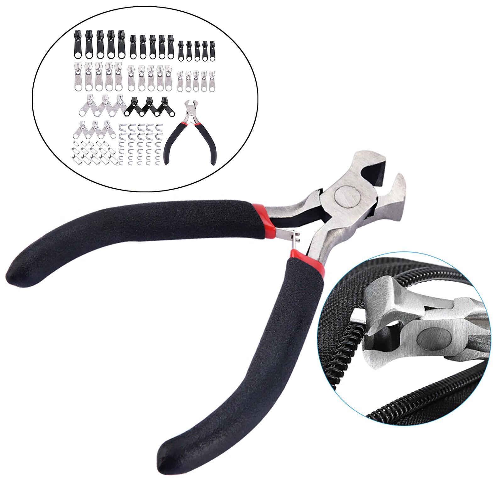 85Pcs Zinc Alloy Tent Jeans Bag Fix Zipper Zip Slider Repair Instant DIY Set new