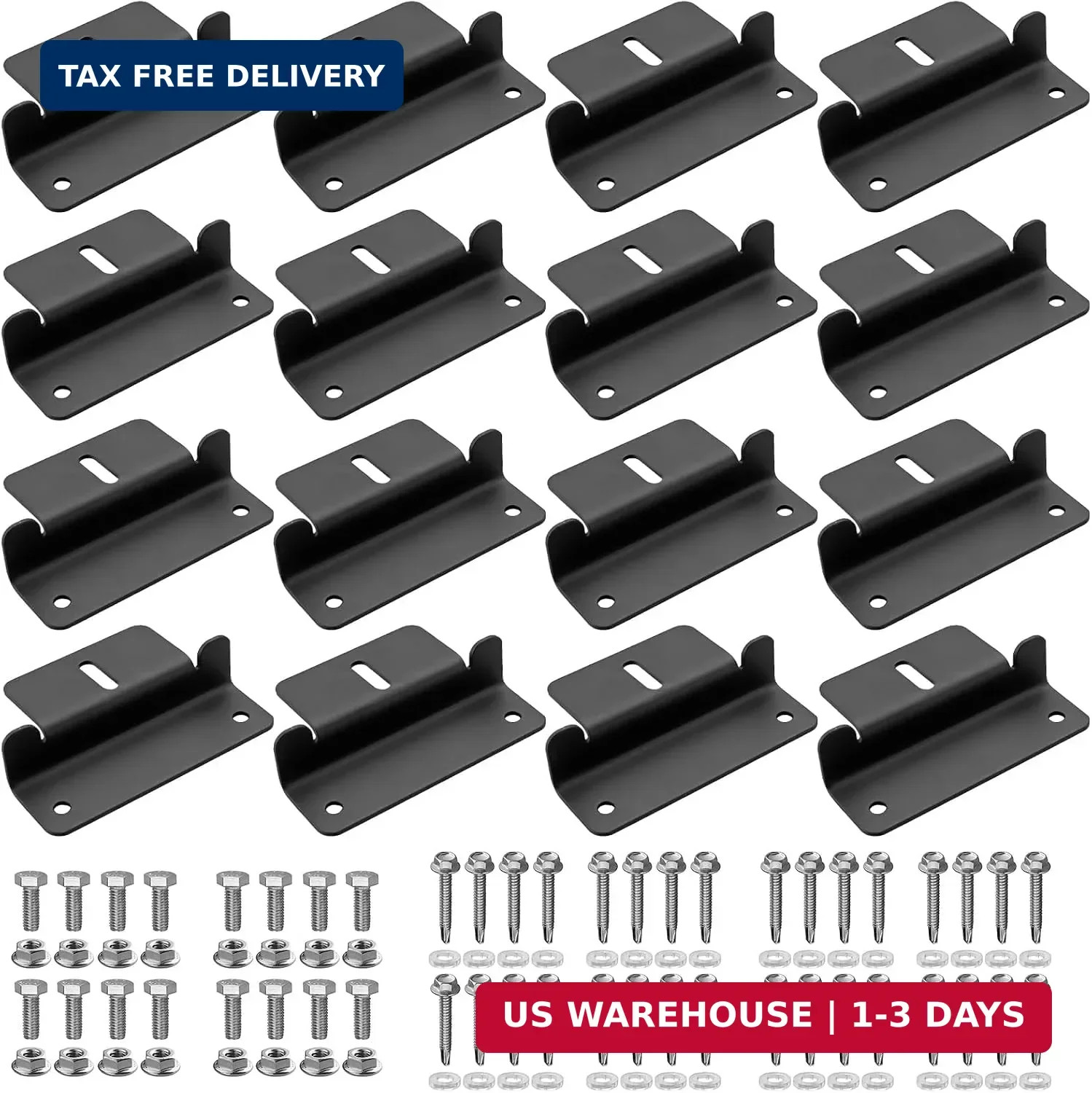 16PCS Solar Panel Mounting Z Bracket for RV Roof, Black | Aluminum Solar Panel M