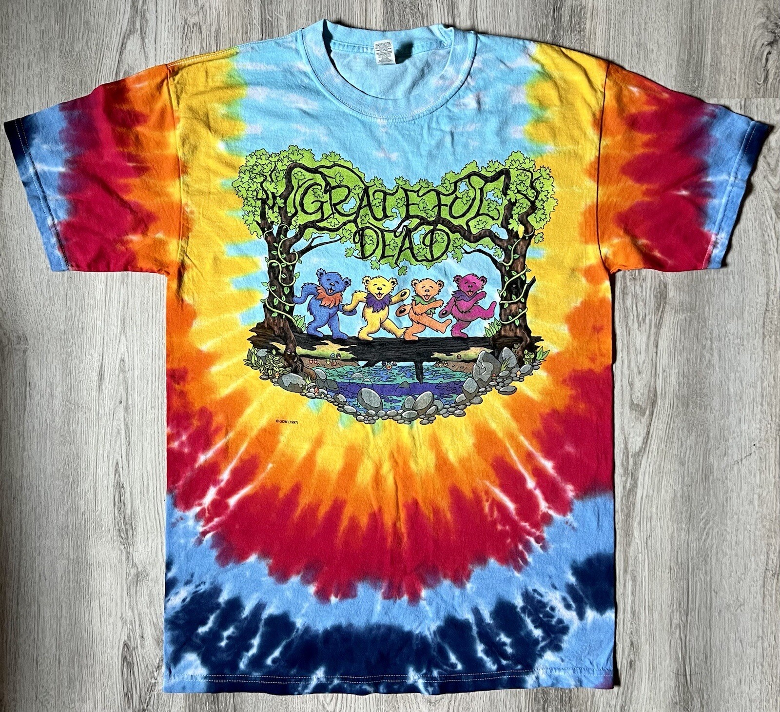 NEW Grateful Dead  Tie Dye T-Shirt Dancing Bears GDM 1997 Bethel Wood Merch 2022