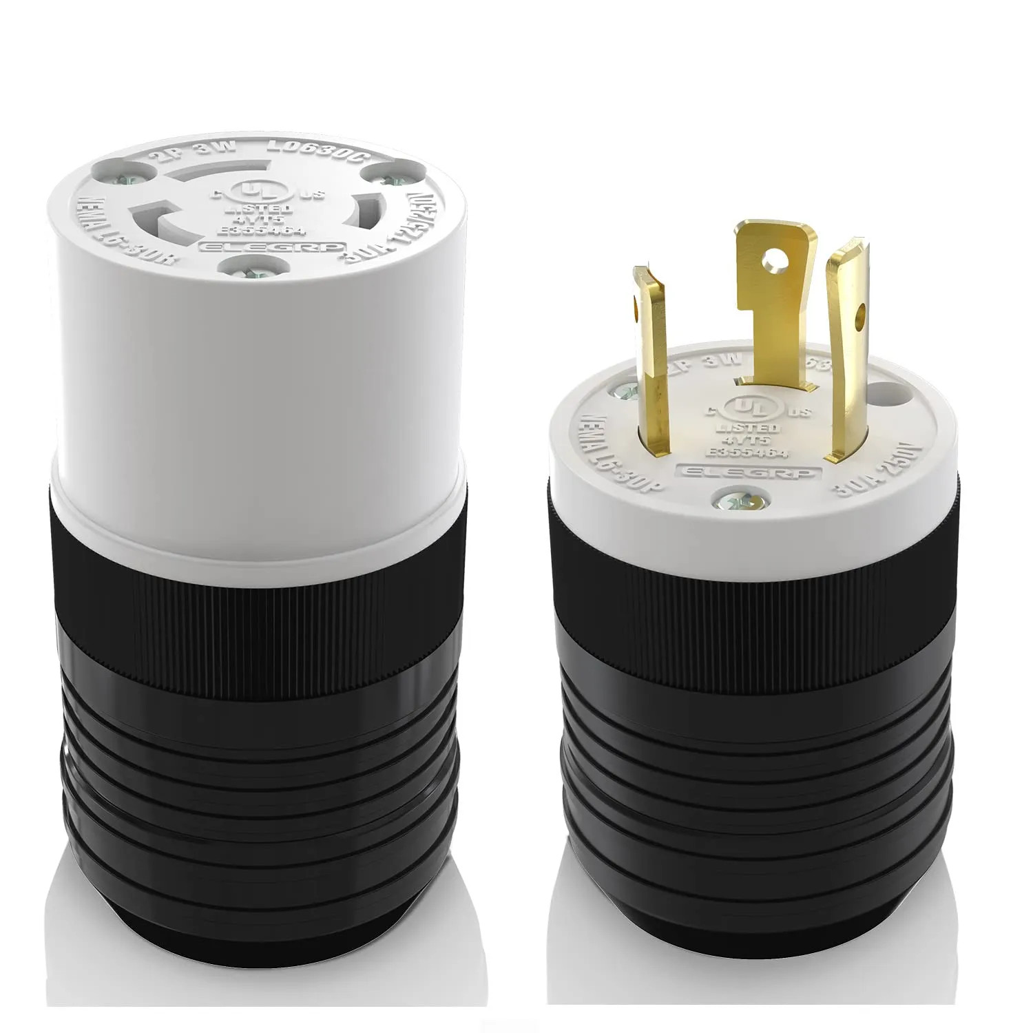 NEMA L6-30P And L6-30R Locking Plug Connector Set 30 Amp 250V Heavy Duty Indu...