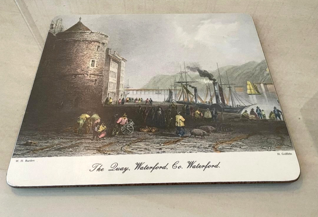 Lady Clare Tablemat 9 3/8" x 7 7/8"  The Quay, Waterford, Co. Ireland