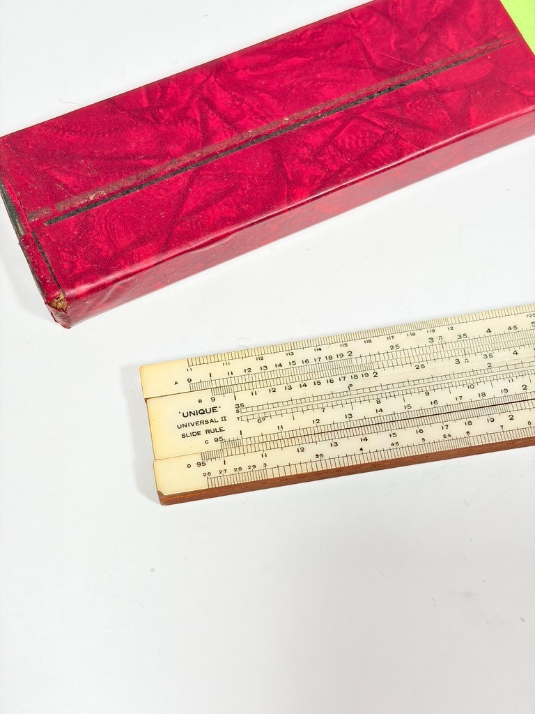 Vintage UNIQUE Universal No II Slide Rule Precision Mathematical Calculator Tool