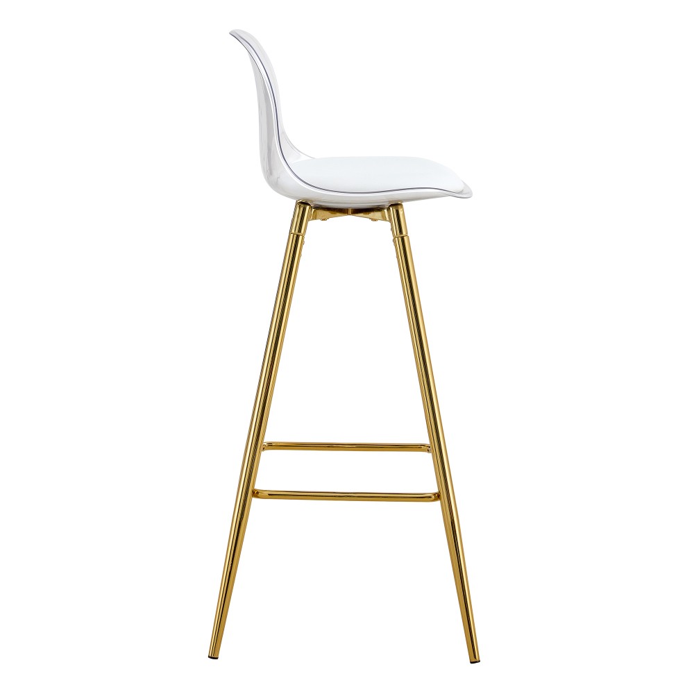 Modern PU Leather Bar Stools with Metal Legs for Kitchen Counter