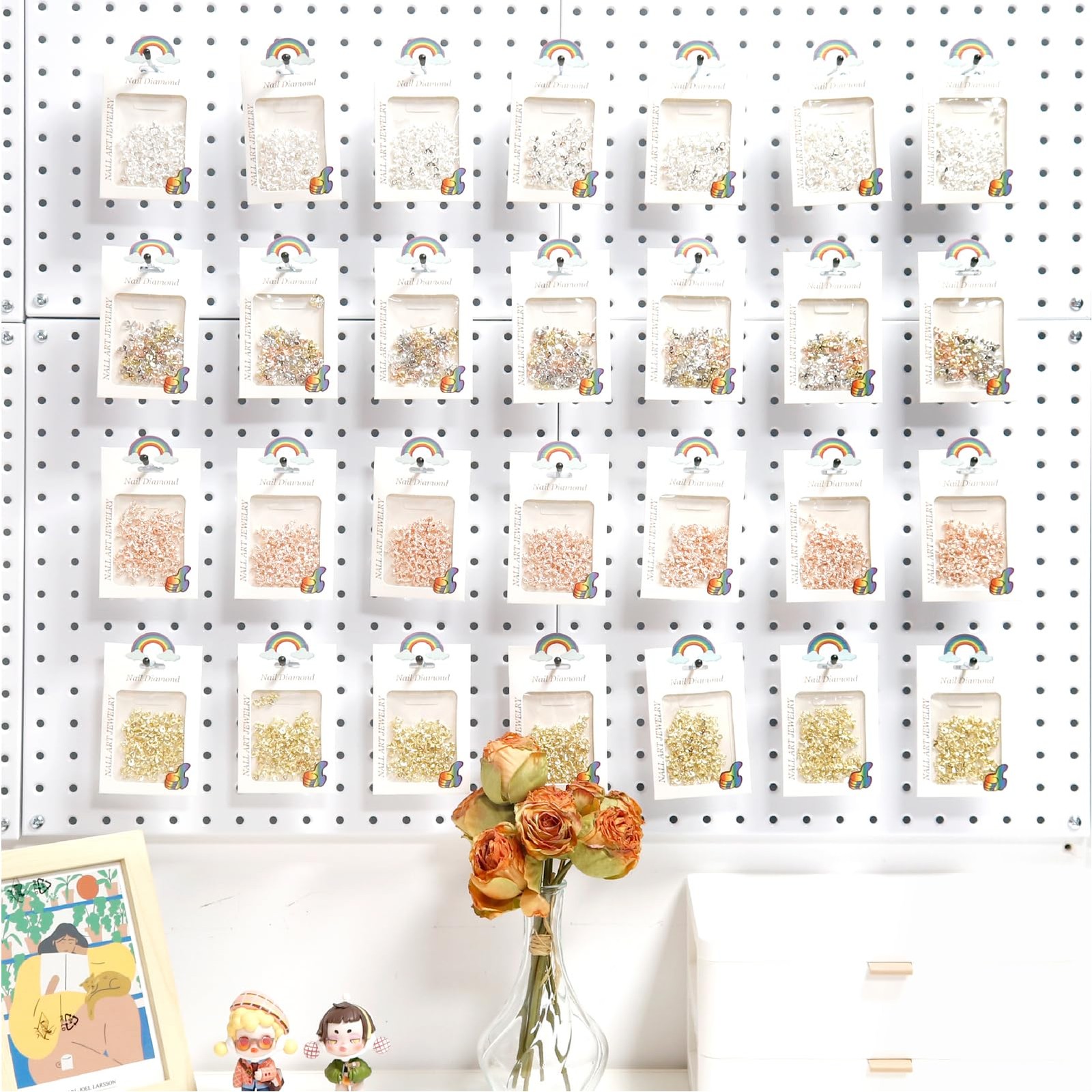 50 Pack 2 Inch Silver Pegboard Hooks with Rubber Tips