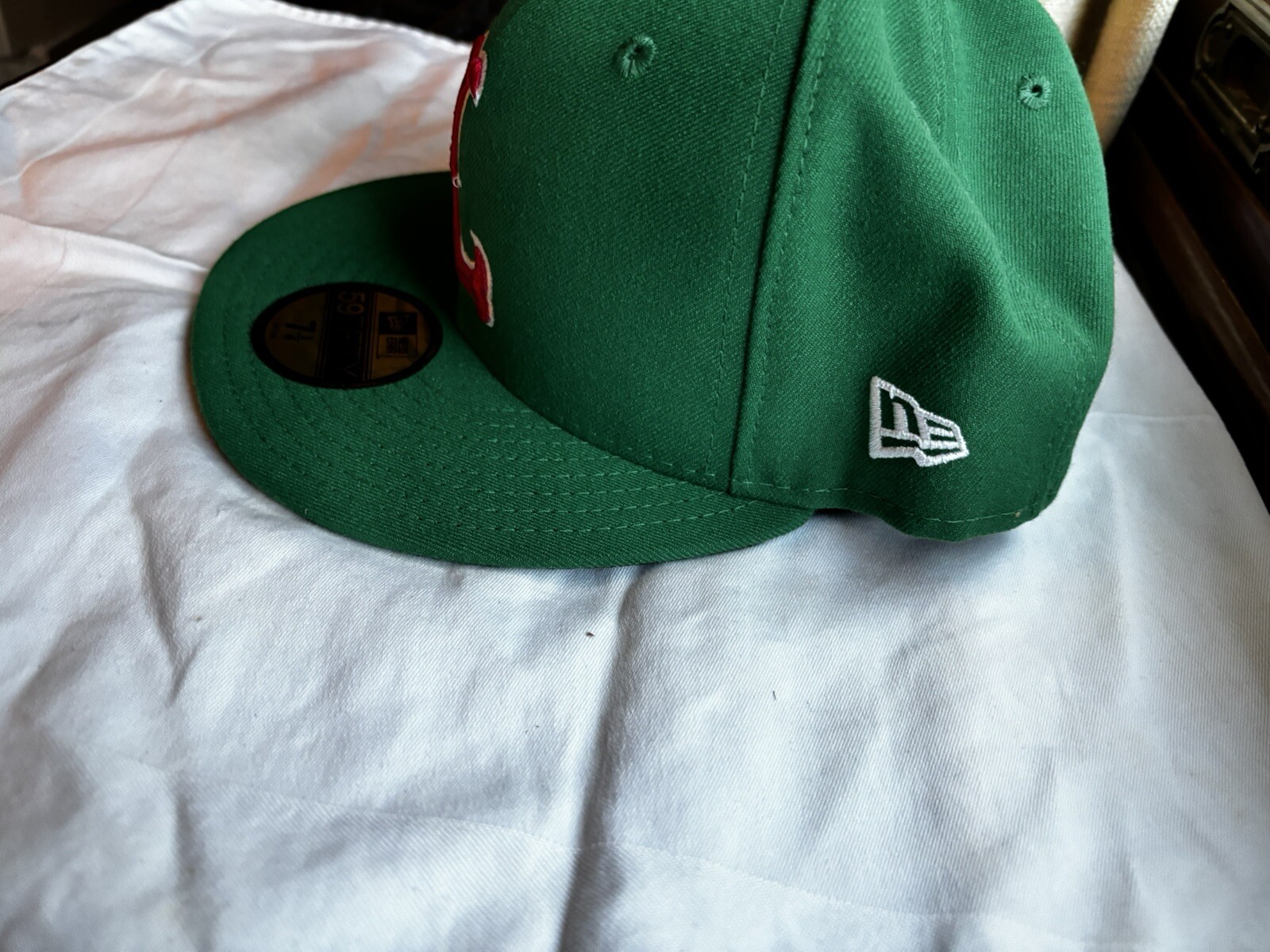 New Era 59Fifty Green Lowell Spinners size 7 1/4 fitted baseball hat MUSA