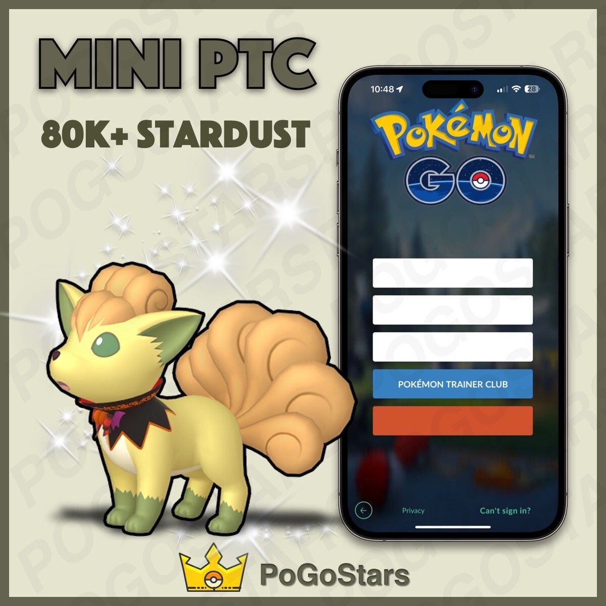 Pokémon Go - Shiny Vulpix Spooky - Mini PTC 80K Stardust✨Read Description✨