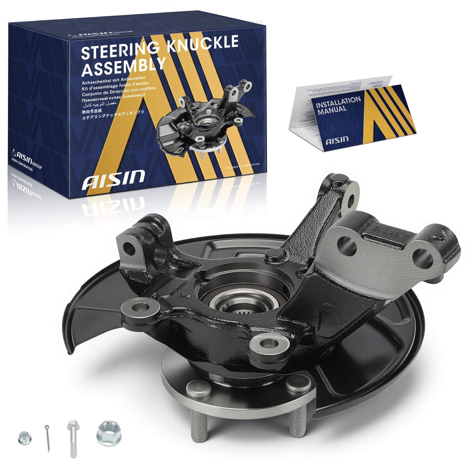 AISIN Front Left Steering Knuckle Assembly for Nissan Versa Kicks 2018-2024