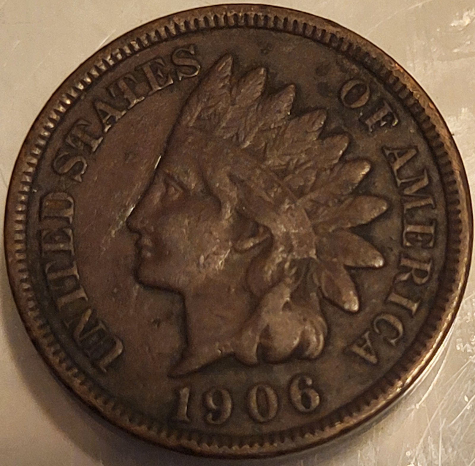 1906 1C BN Indian Head Penny Cent! Nice Condition. Some Liberty Visible