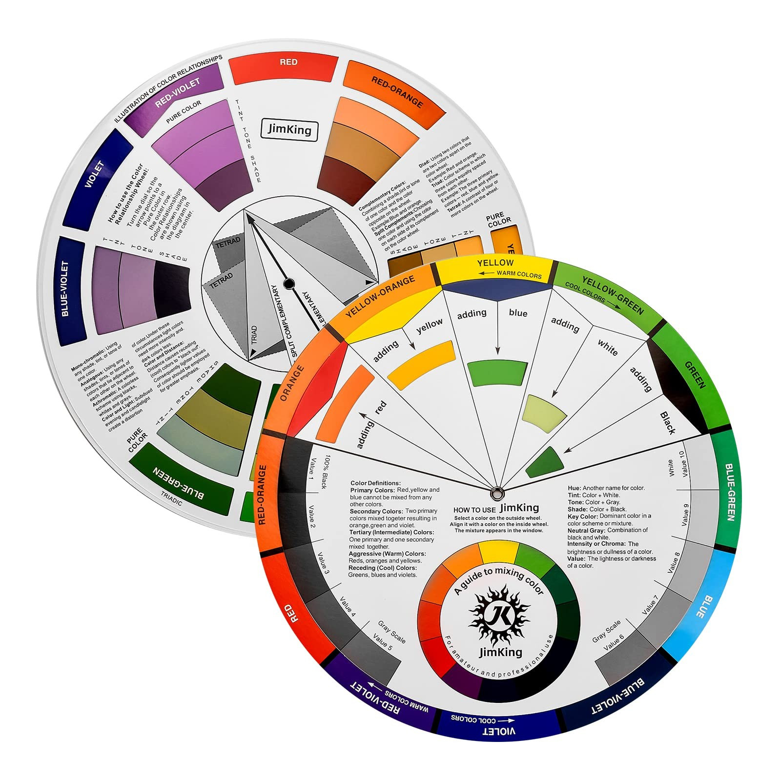 Jimking Creative Color Wheel Paint Mixing Learning Guide Art Class Teaching T...