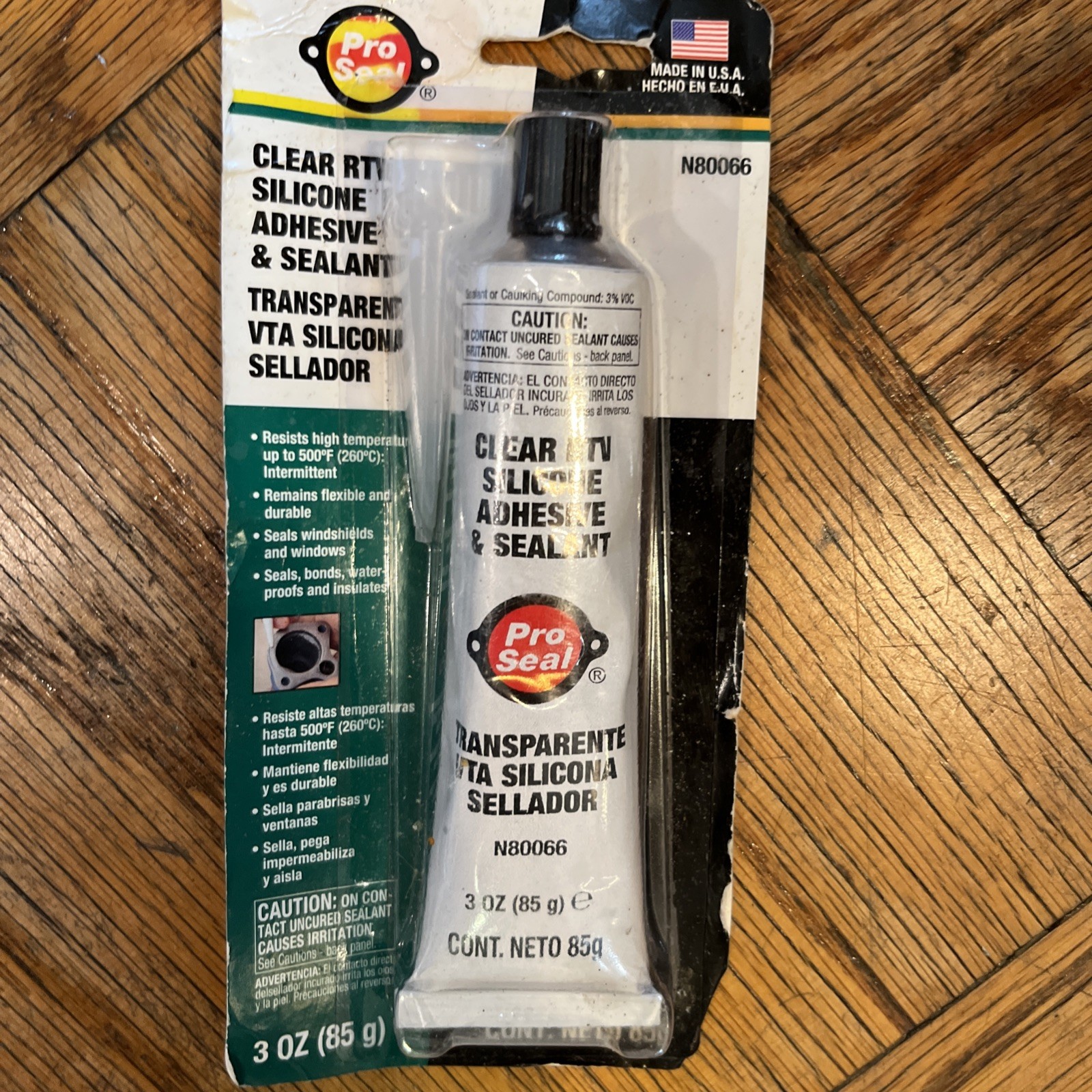 Silicone CLEAR RTV Pro Seal 3 oz. ADHESIVE & SELLADOR Gasket N80066 USA