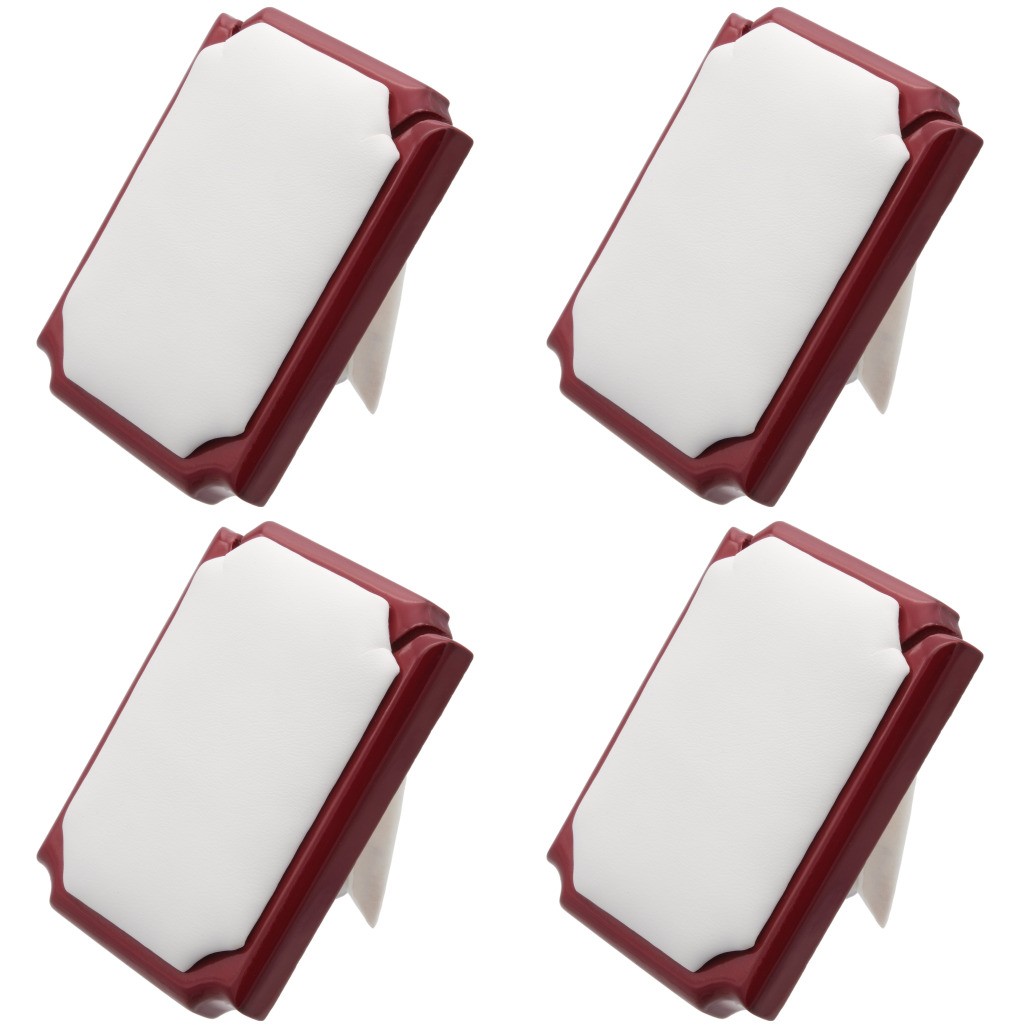 4pc Set Rosewood & Faux Leather Pendant Display