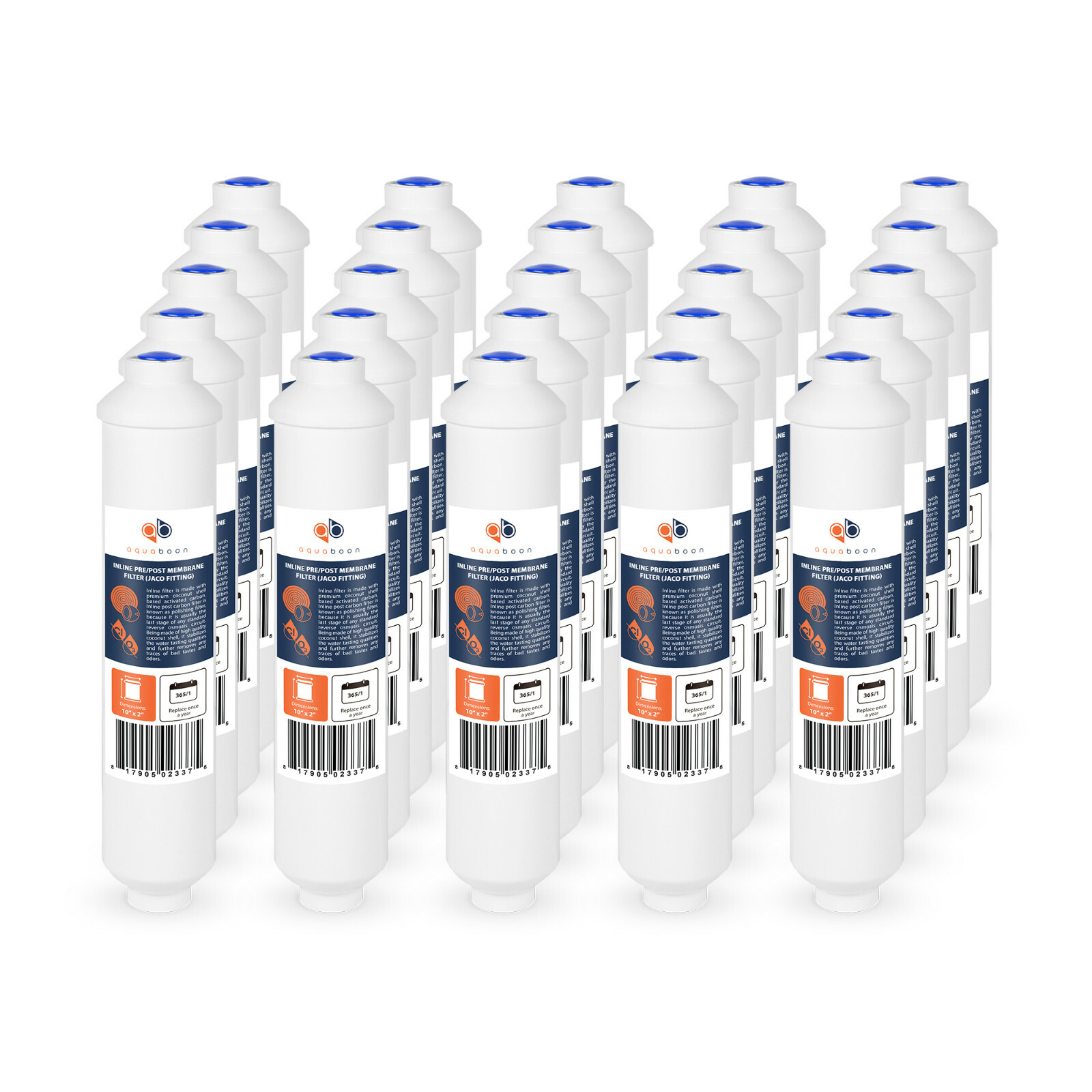 25 Pack of  Inline Post/Carbon Polishing Water Filter Catridge RO (Jaco fitting)