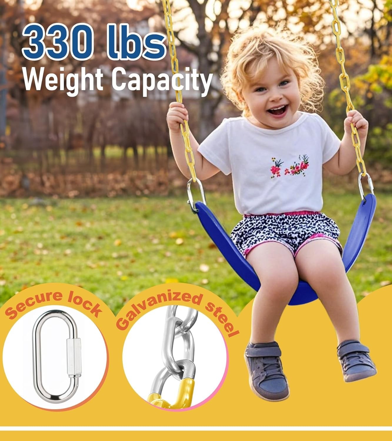 66" Rust-Resistant Chains with 30" PPC-Coated Section, Swing Set Accessories
