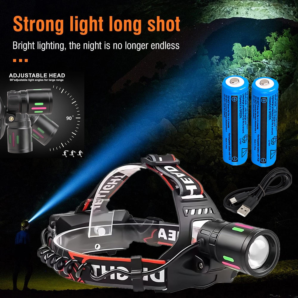 Super Bright 30W High Powered Rechargeable Headlamp Tactical Security Headlight