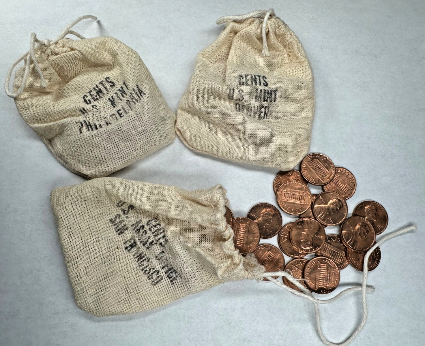 1971 P D S Lincoln Memorial Cent US Mint Souvenir Bag Complete Set Assay Office