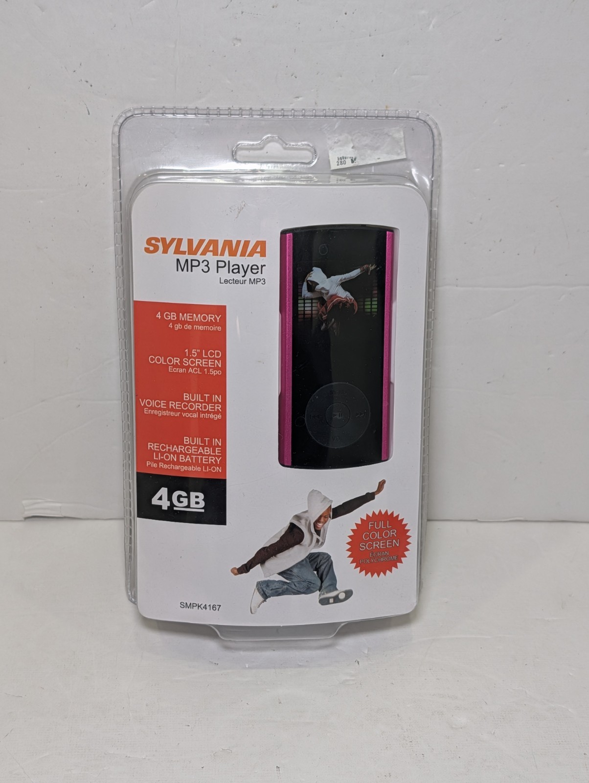 Sylvania MP3 Player Pink 4GB SMPK4167 Full Color Screen Brand New Sealed