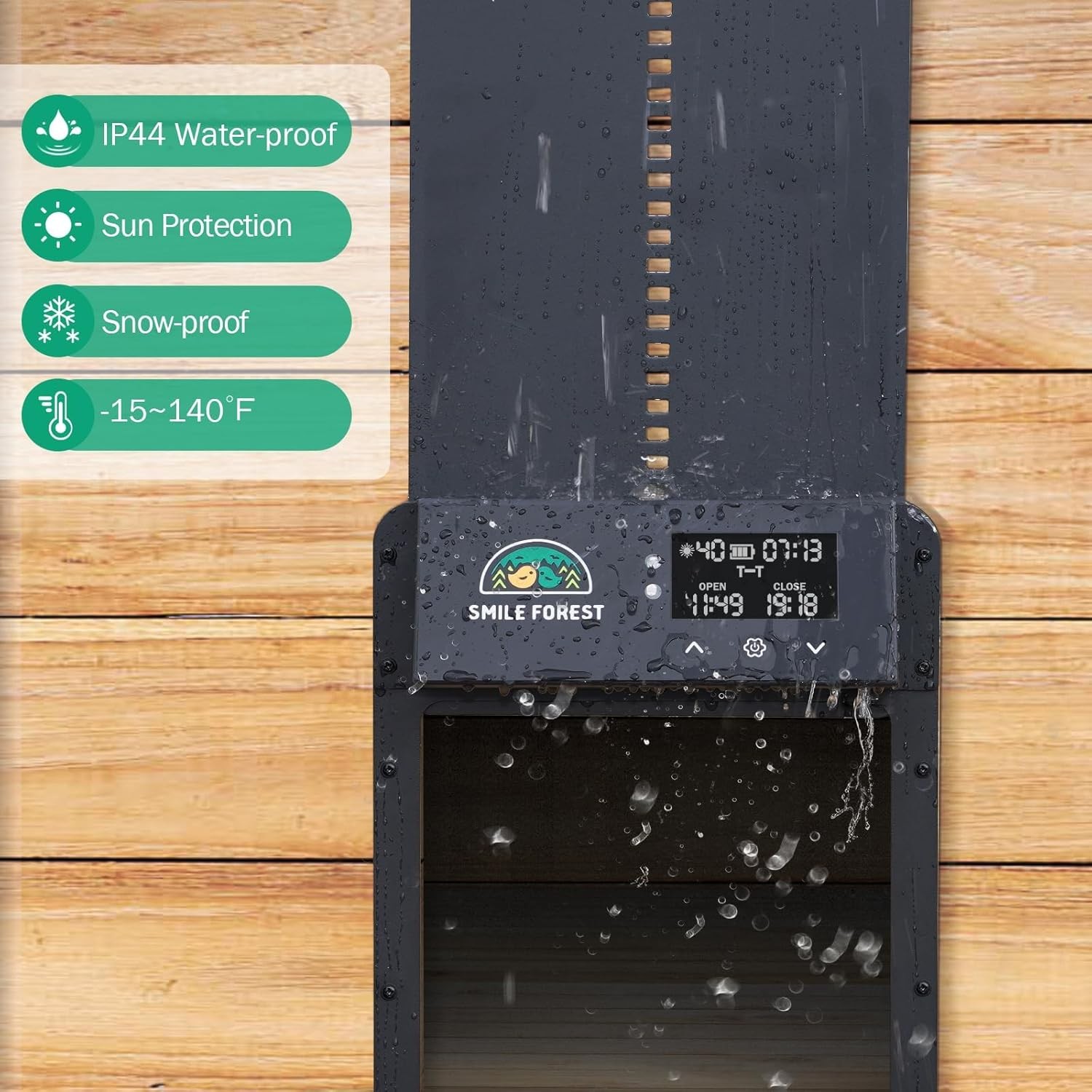 Automatic Chicken Coop Door Solar Powered Light Sensor Timer Poultry(76 chars)