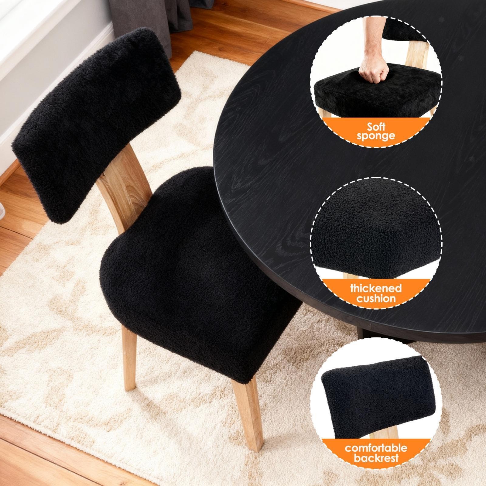 Space-Saving Beige Dining Chair, Curved Backrest & Spring Cushion, Minimalist