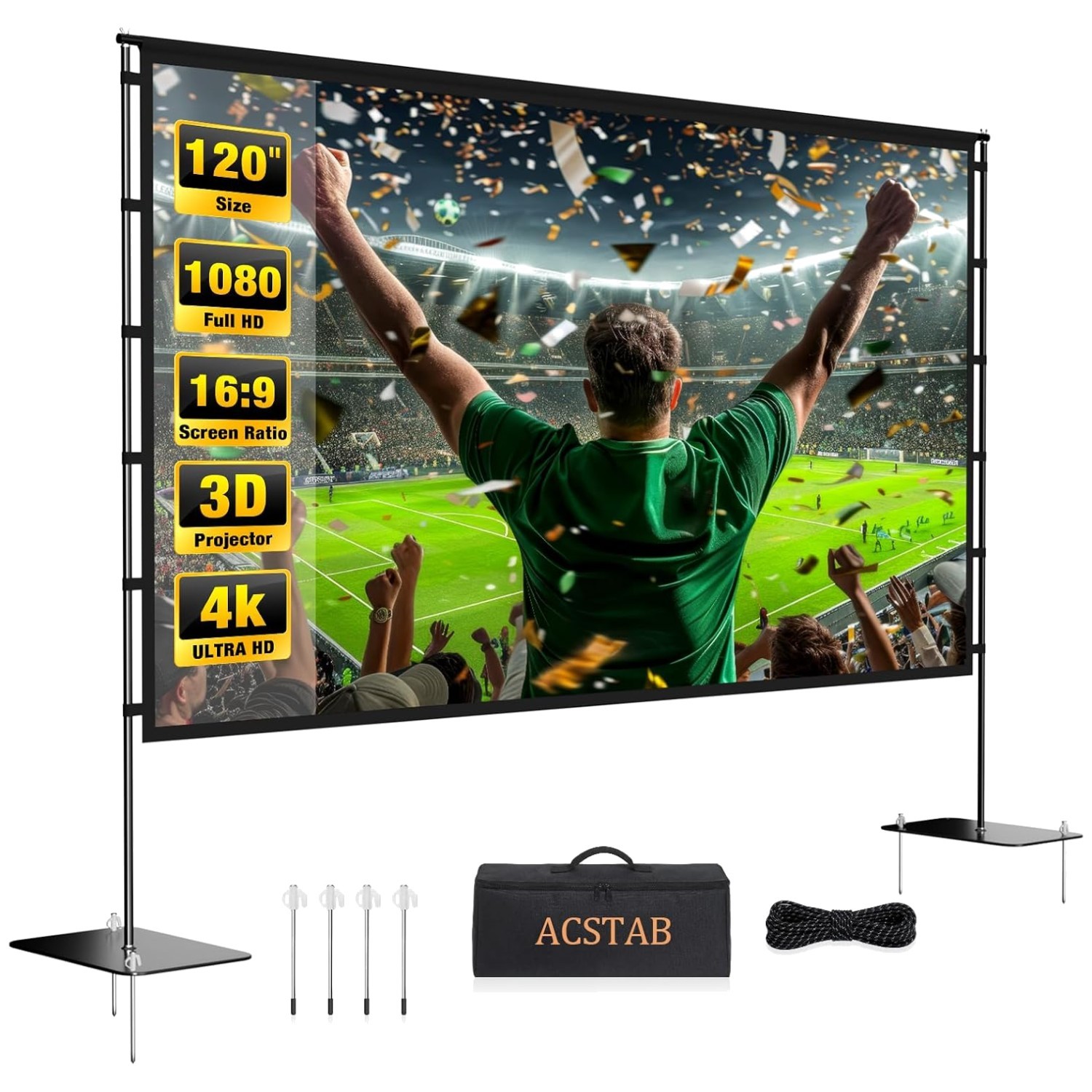 120 Inch Outdoor Projector Screen with Stand