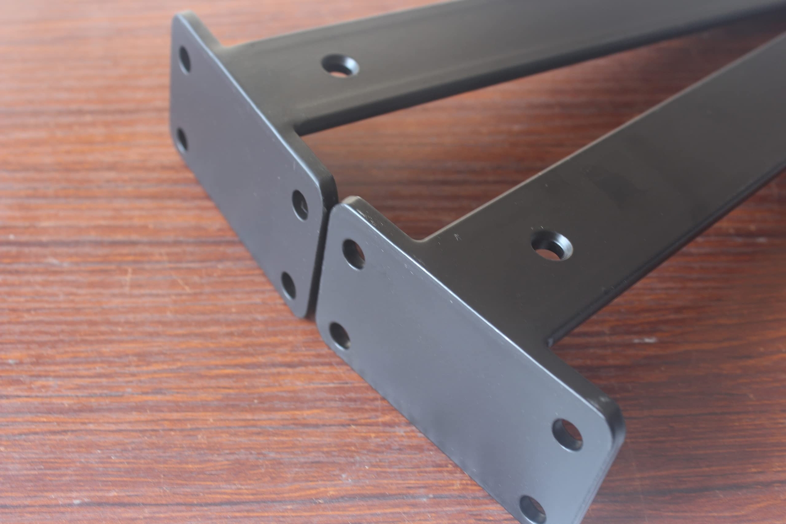 6 Pack - 8 inch Black Hidden L Shelf Bracket 1/5 Inch Thicked Iron Shelf Brac...