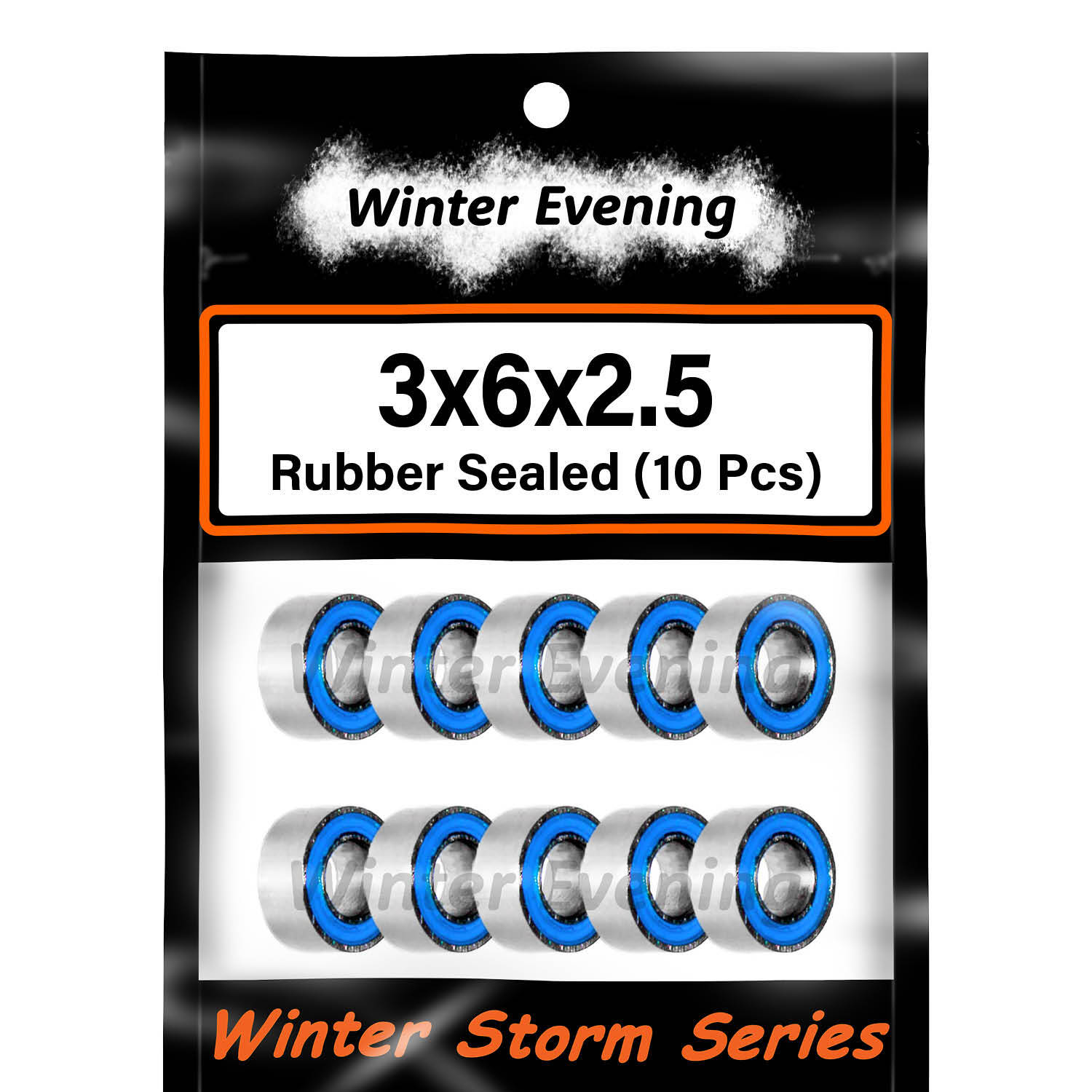 3x6x2.5mm MR63-2RS (10 Pcs Rubber Sealed Bearings)