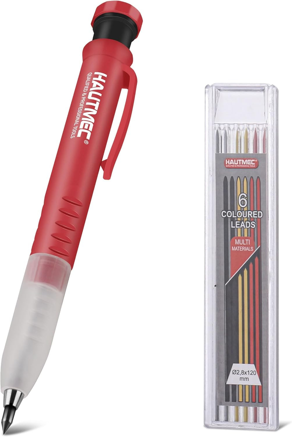 HAUTMEC Carpenter Pencil Mechanical, 2.8Mm Heavy Duty Construction Marker with B