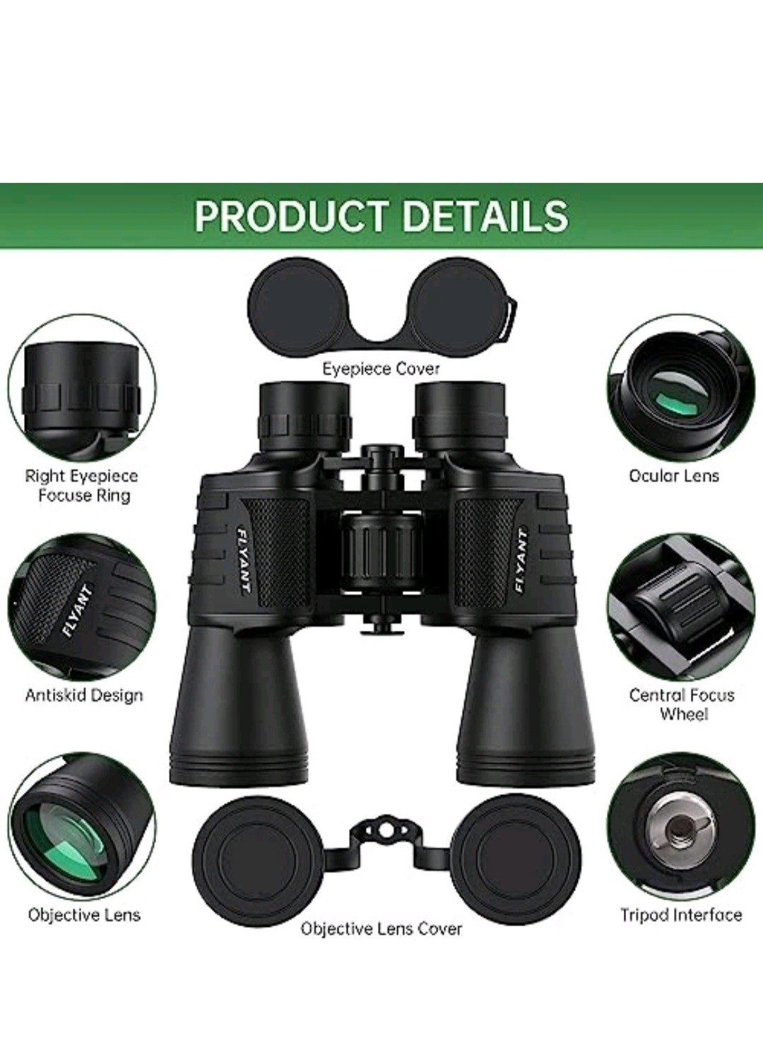 20x50 High Powered Binoculars for Adults, Waterproof Compact Binoculars with