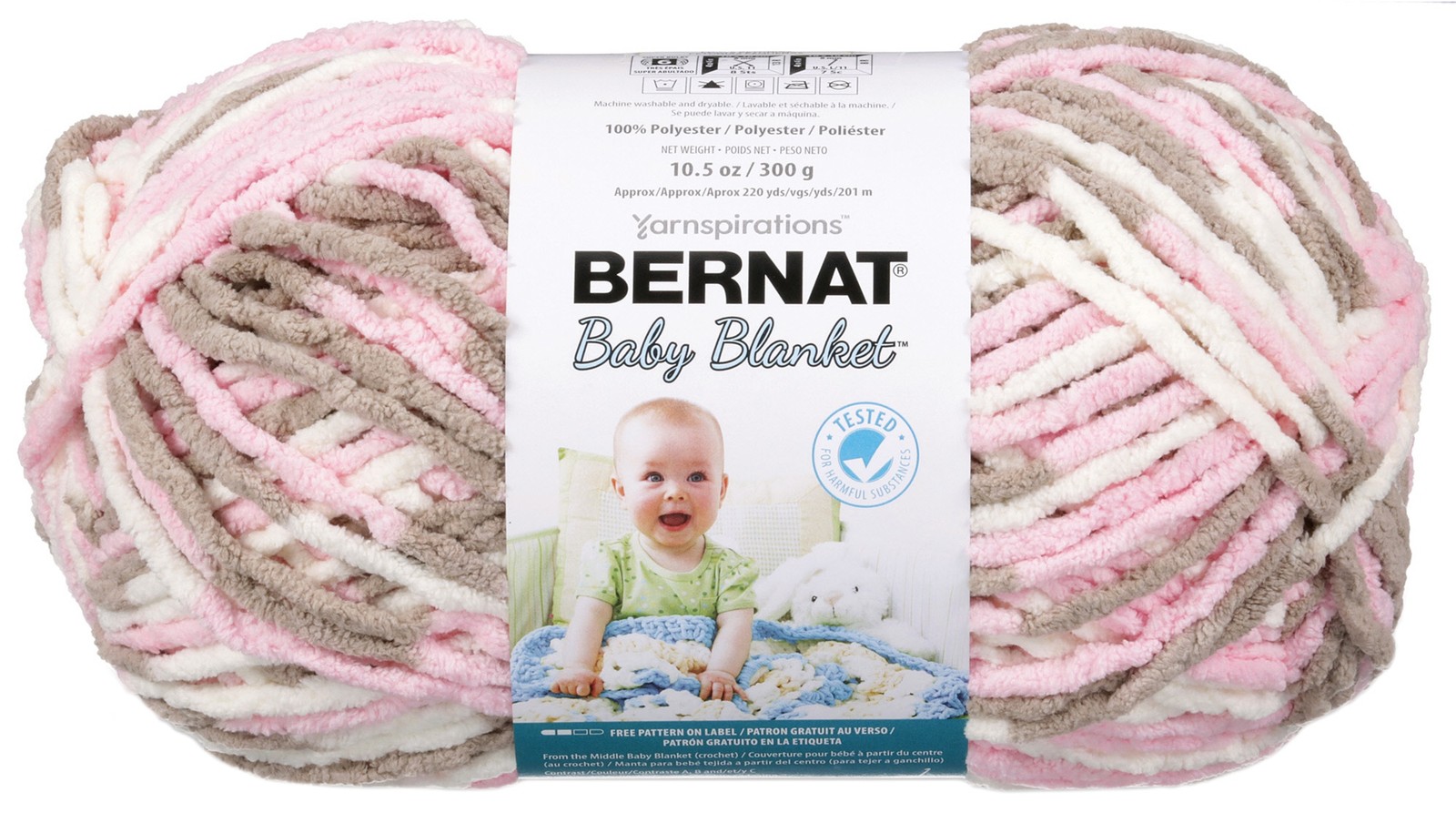 Bernat Baby Blanket Big Ball Yarn-Little Petunias - 161104-4421