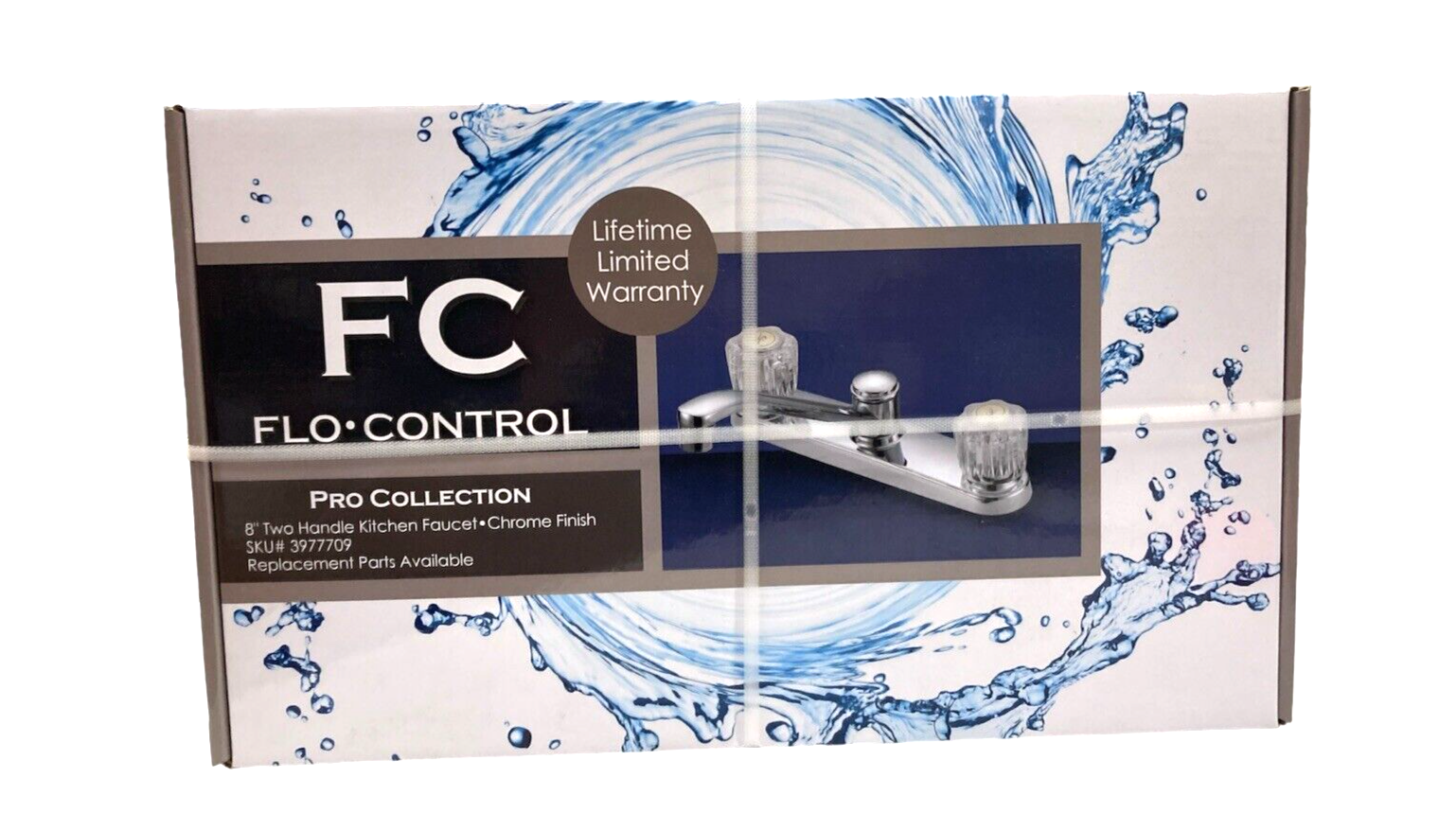 Flo Control 8” 2-Handle Chrome Kitchen Faucet New in Box