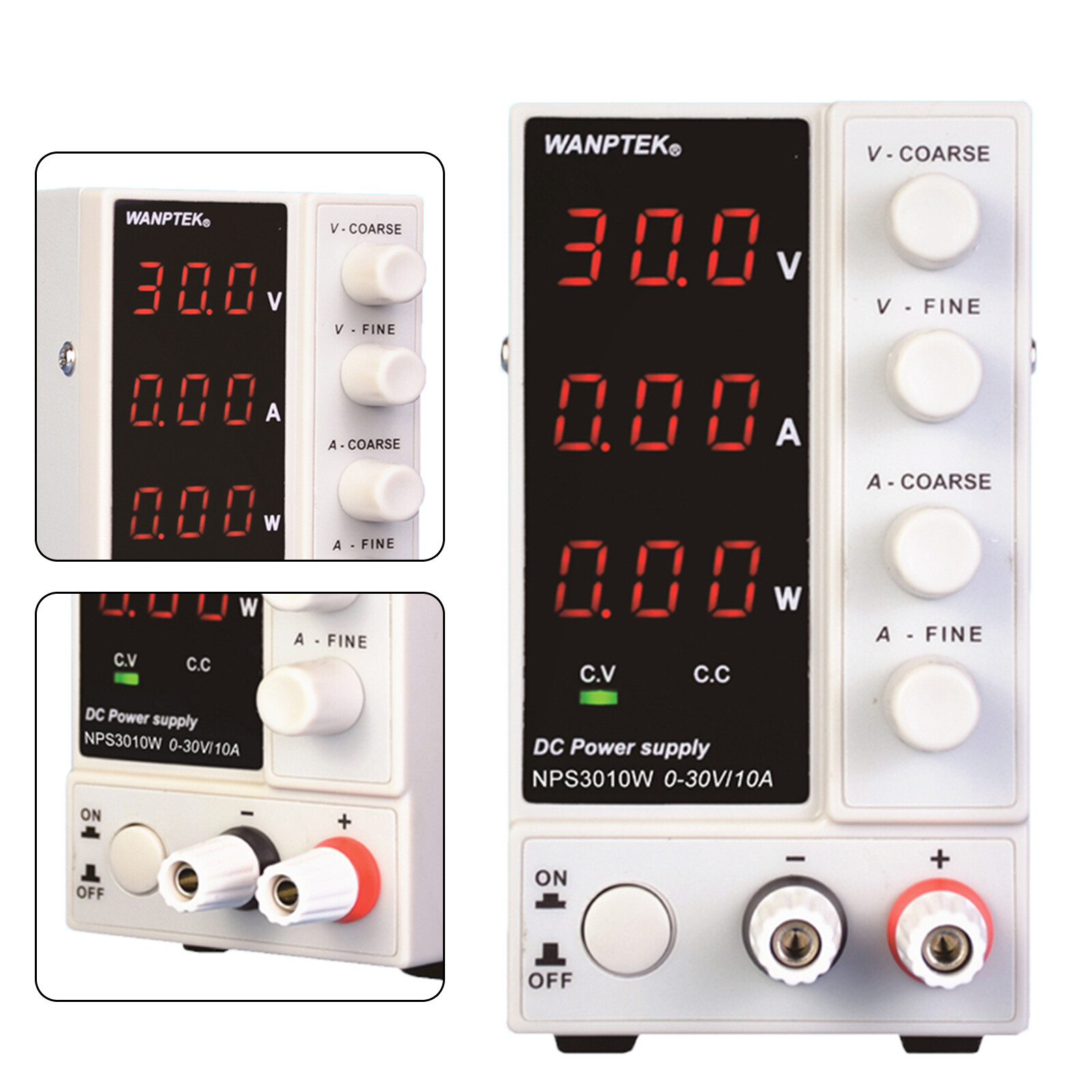 Variable Regulated Benchtop Power Source Lab DC Power Supply Digital Display