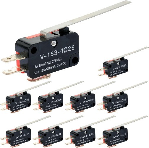 10Pcs Micro Limit Switch 1NO 1NC SPDT Lever V 153 1C25 Micro Switch
