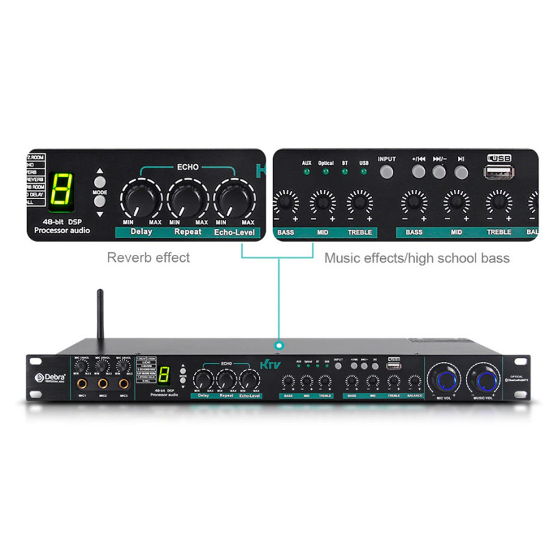 New 110V 220V DSP Professional Audio Digital Processor KTV Karaoke Effect System