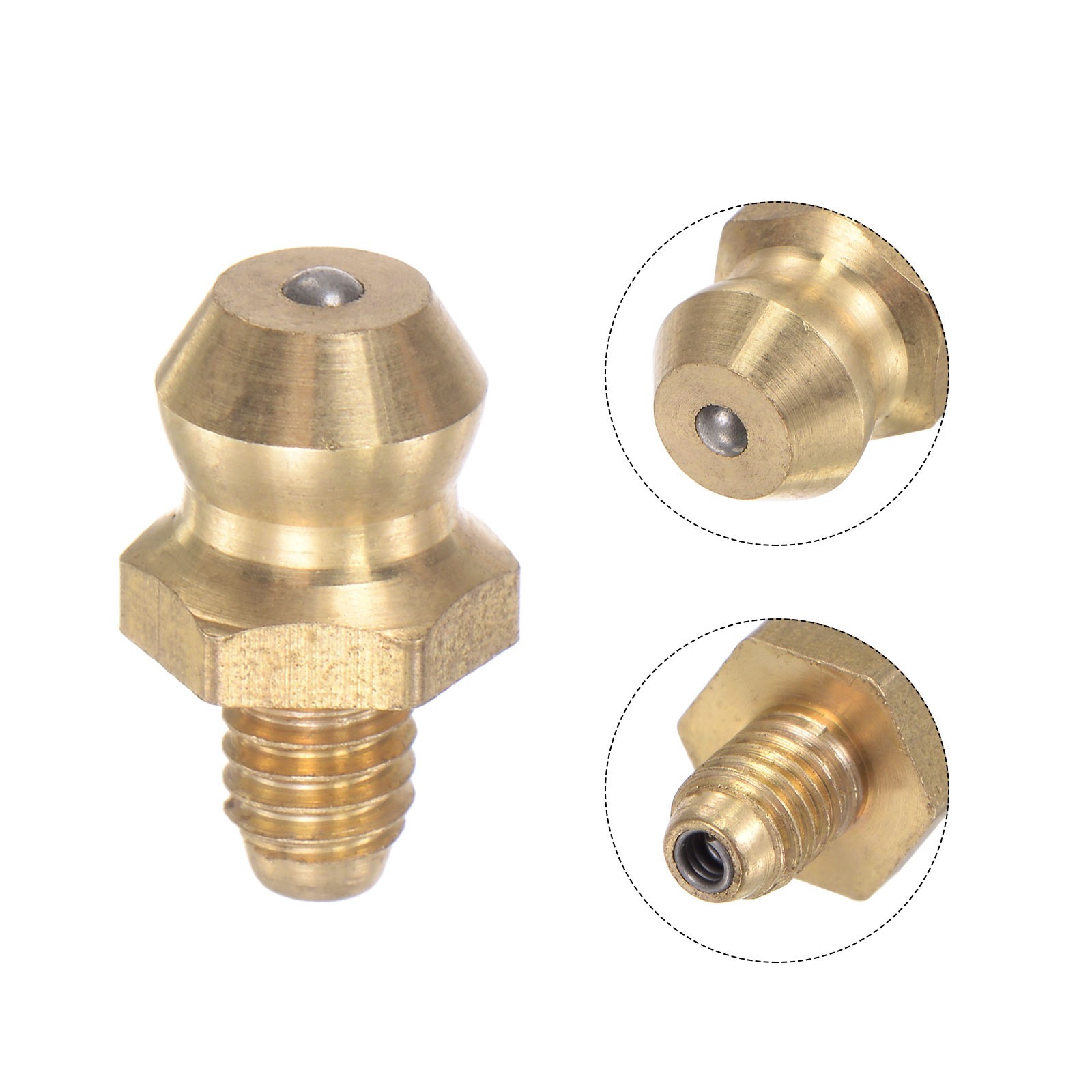 M4 x 0.7mm Thread Hydraulic Grease Fitting Brass Straight 10Pcs