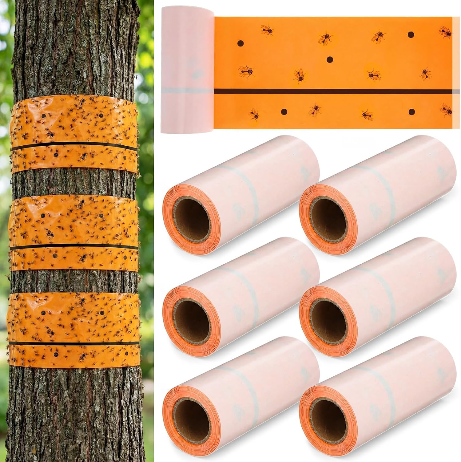 6 Rolls Spotted Lantern Fly Traps 30 Feet Each Roll Fly Tree Trap Sticky Strips