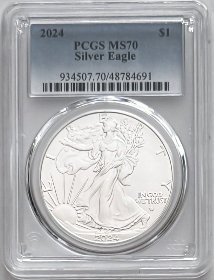 2024 SILVER EAGLE PCGS MS70 CLASSIC BLUE LABEL