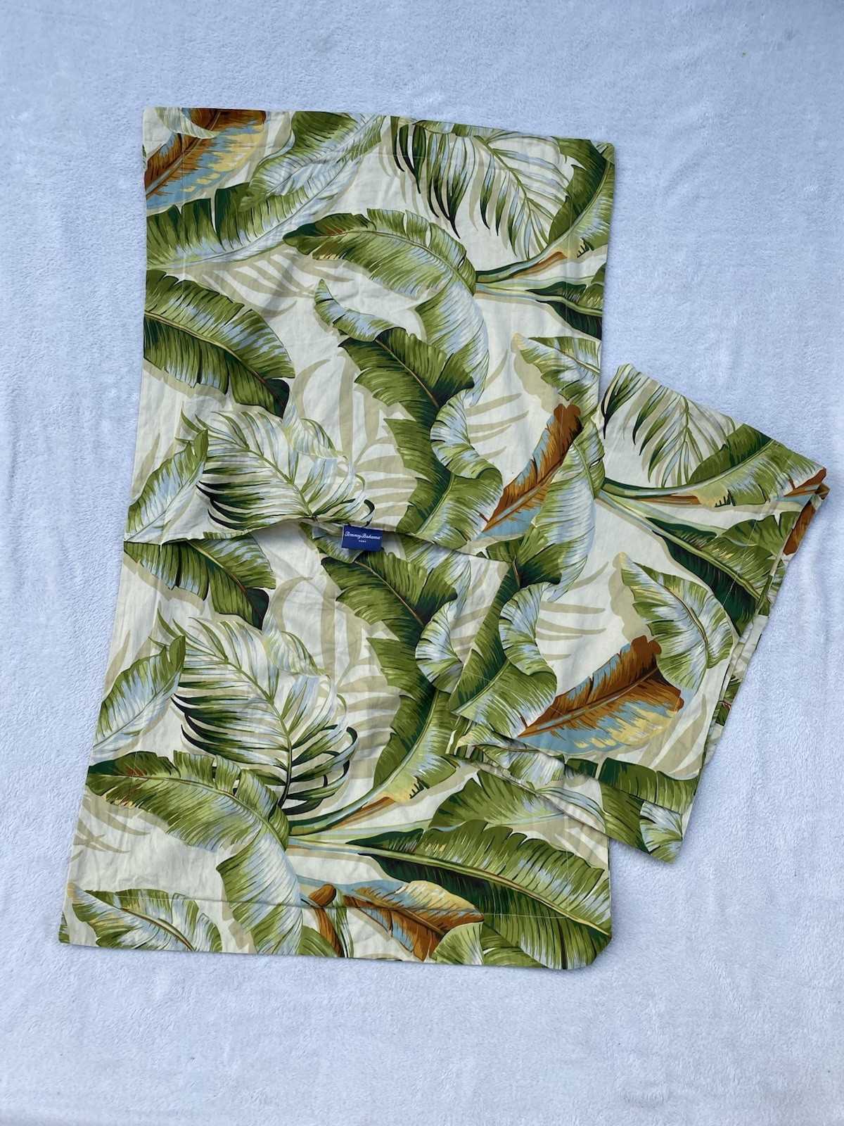 2 Tommy Bahama Palmiers Pillow Shams Pair of King Size Tropical Palm Leaves