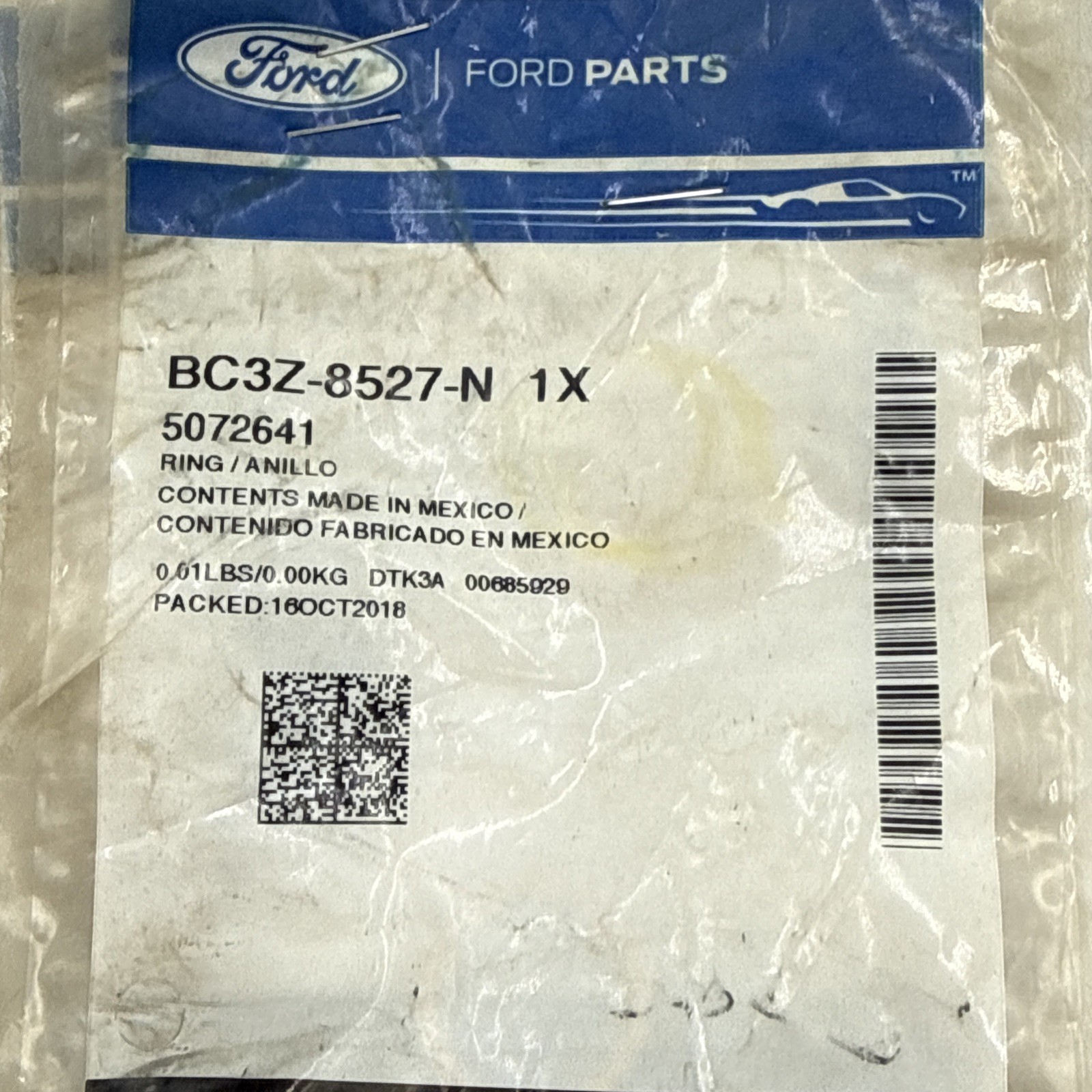 Genuine Ford 2011-2024 Ford - Engine Coolant Pipe O-Ring BC3Z-8527-N
