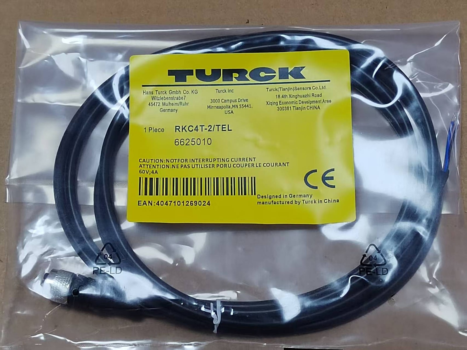 1PC Turck RKC4T-2/TEL 6625010 RKC4T2TEL Proximity Switch New
