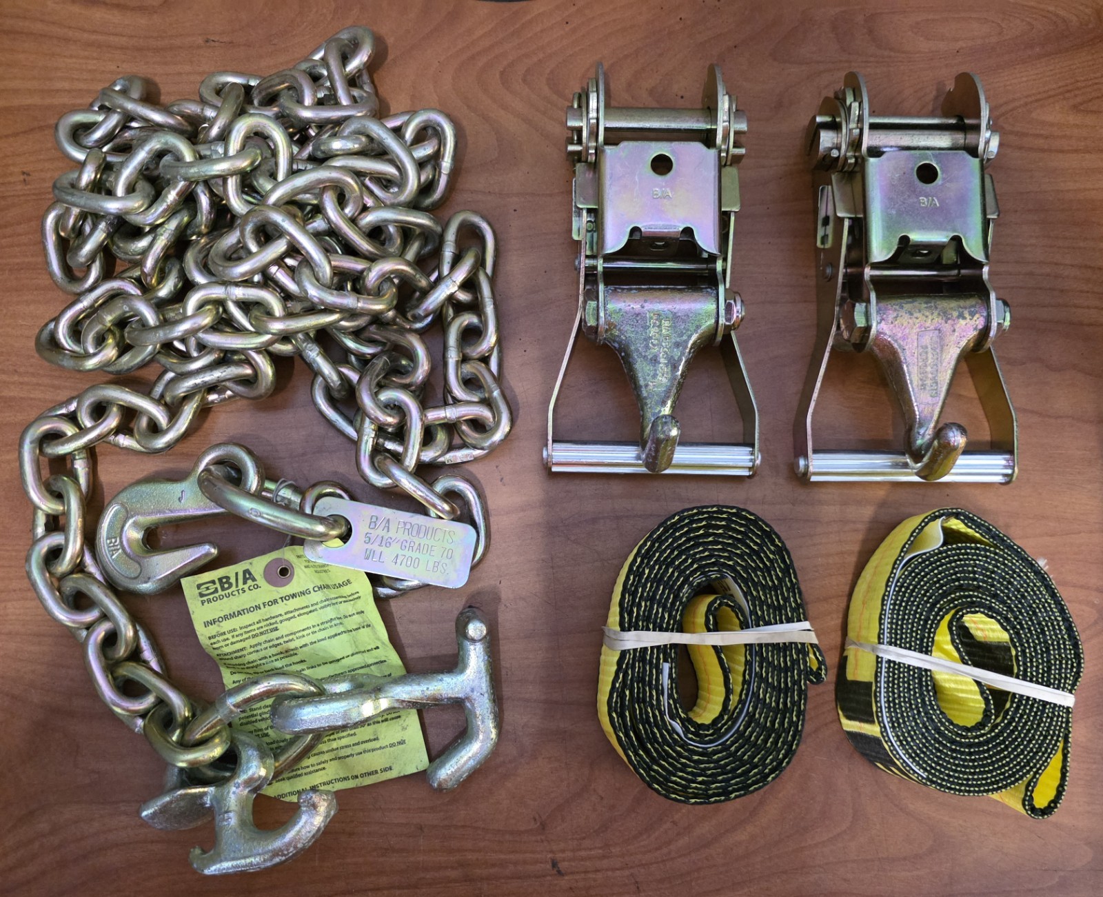 Jerr-Dan Chain / Strap Set, Wheel Lift Straps, Tow Chains, Two Truck Rollback