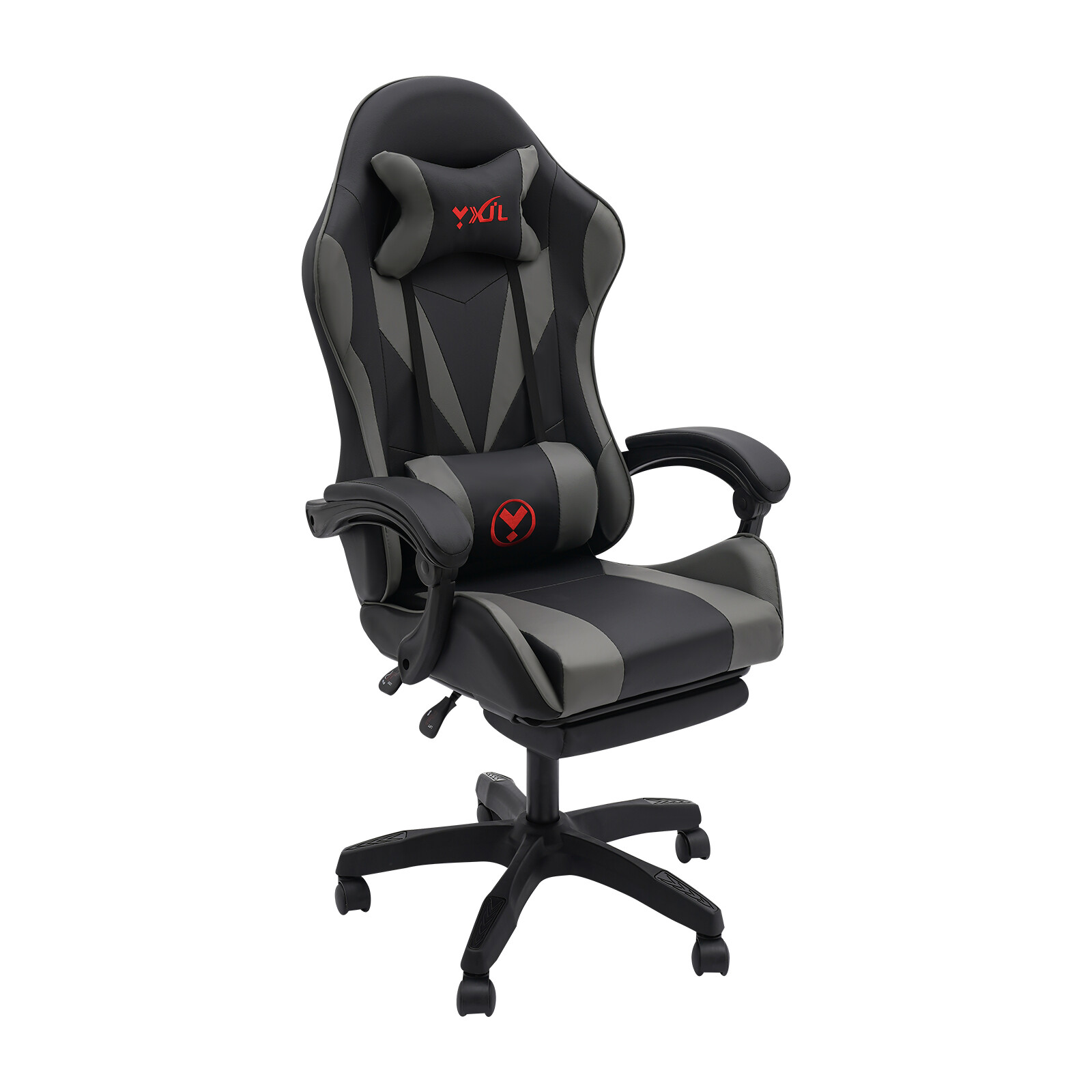 Gaming Chair Bluetooth Speaker Ergonomic Office Chair W/ Lumbar Pillow 5 Wheels