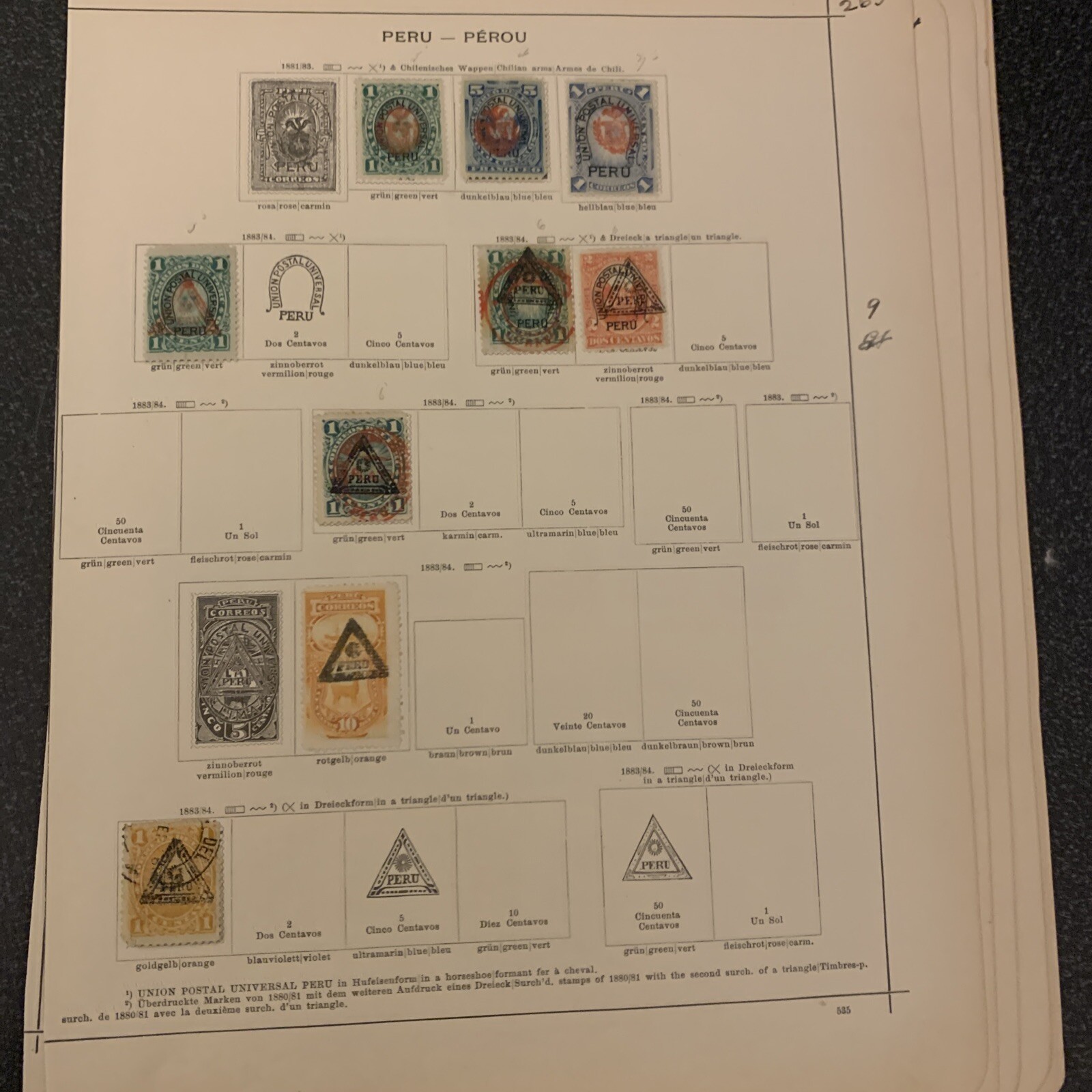 Peru Collection Fine Mint Hinged & Used on Pages