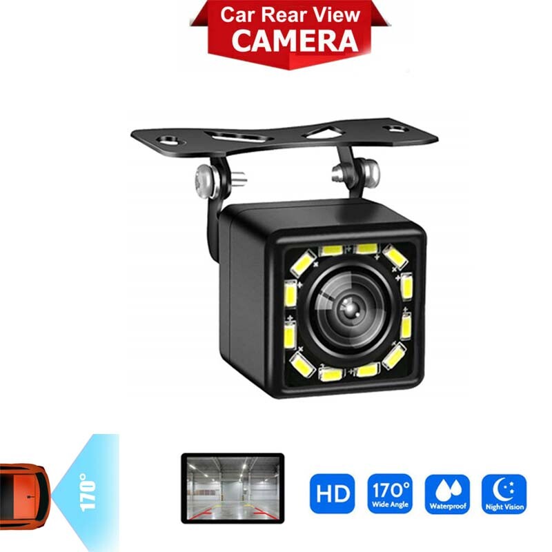 Car Rear View Backup Reverse Camera 170° CMOS 12 LED HD Night Vision Waterproof