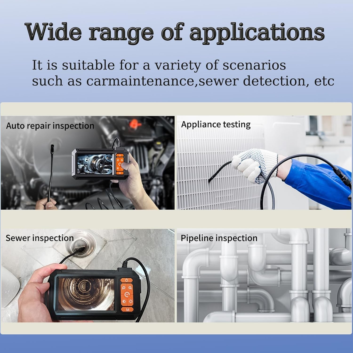 Endoscope Camera with Light, Borescope with 4.3" IPS Screen, Tools for Men(5M),a