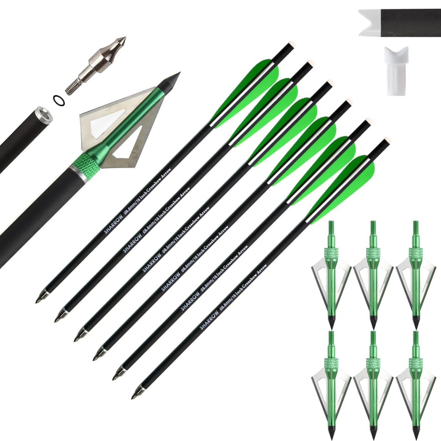 6/12pcs Archery Crossbow Bolts 16/17/20/22 Inch Hunting Carbon Arrows with 6/...