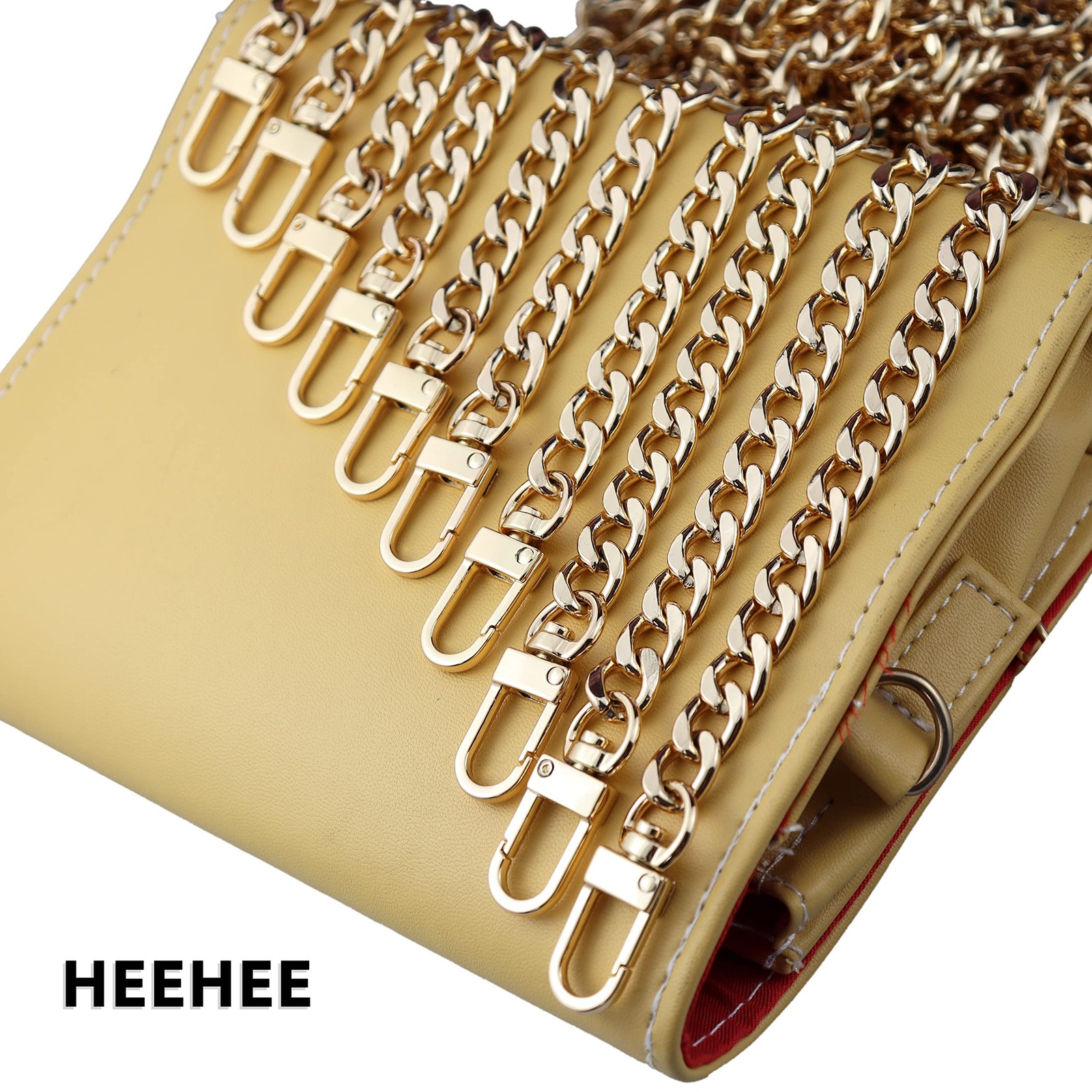 7.9" (20cm) Purse Chain Strap Extender, Sturdy Flat Iron Replacement Chain wi...